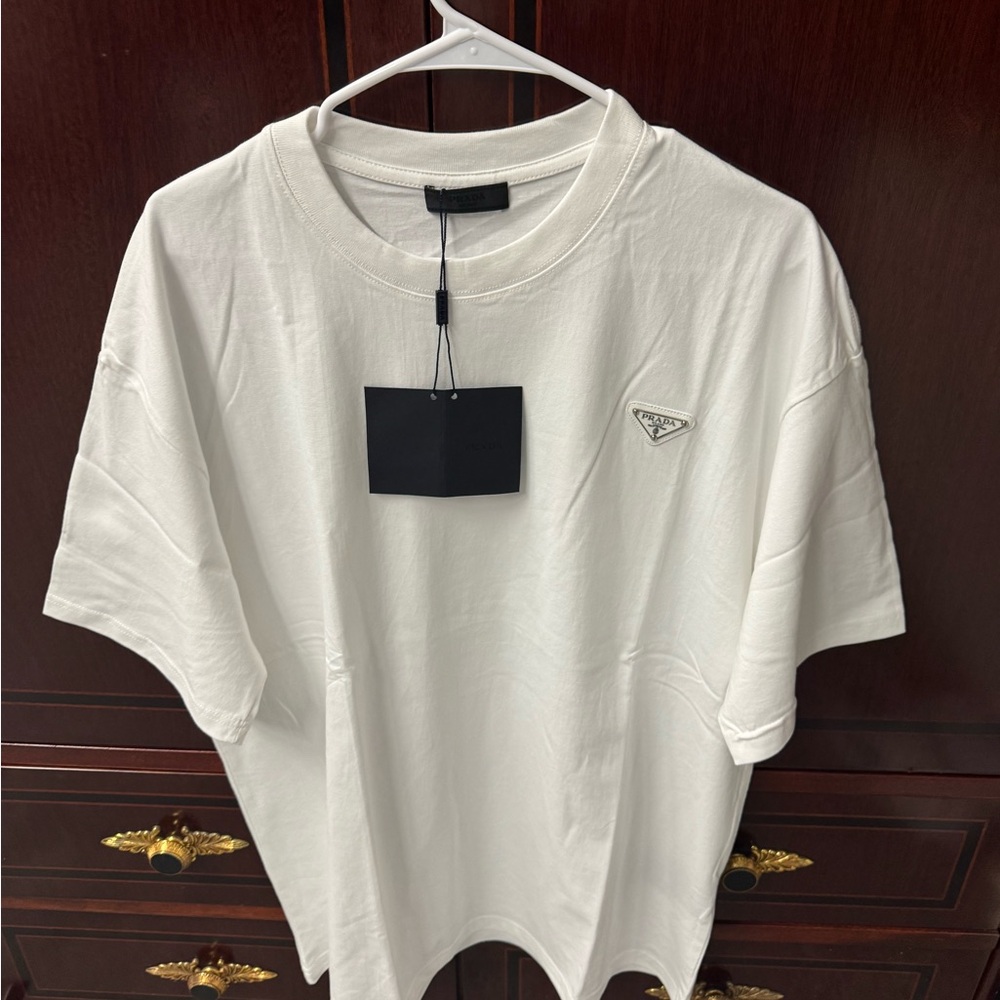 Prada White Short Sleeve Men's Tee